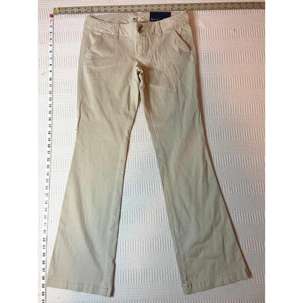 American Eagle Artist Trouser Khaki Tan Flared Stretch Pants Size 4 Regular NWT